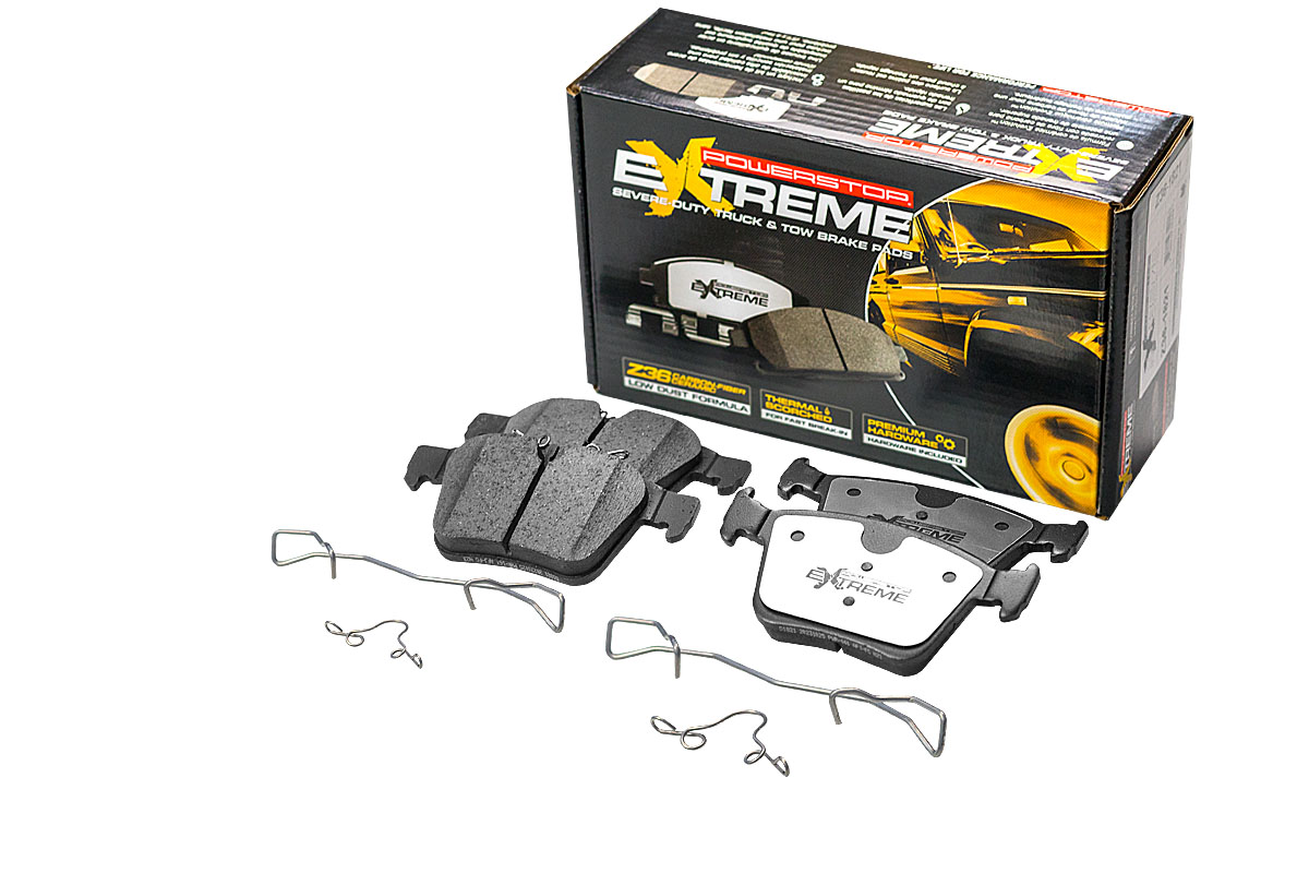 Задние керамические колодки Extreme Truck & Tow Z36 для Jaguar E-Pace, F-Pace, XE, XF, Land Rover Discovery Sport, Range Rover Evoque, Velar, Volvo S60 III, S90 II, V60 II, V90 II, XC60 II, XC90 II