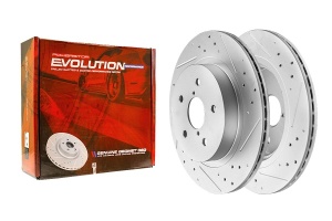 Задний тормозной диск Evolution с перфорацией и насечками в покрытии GEOMET для Subaru Legacy, Outback, WRX
