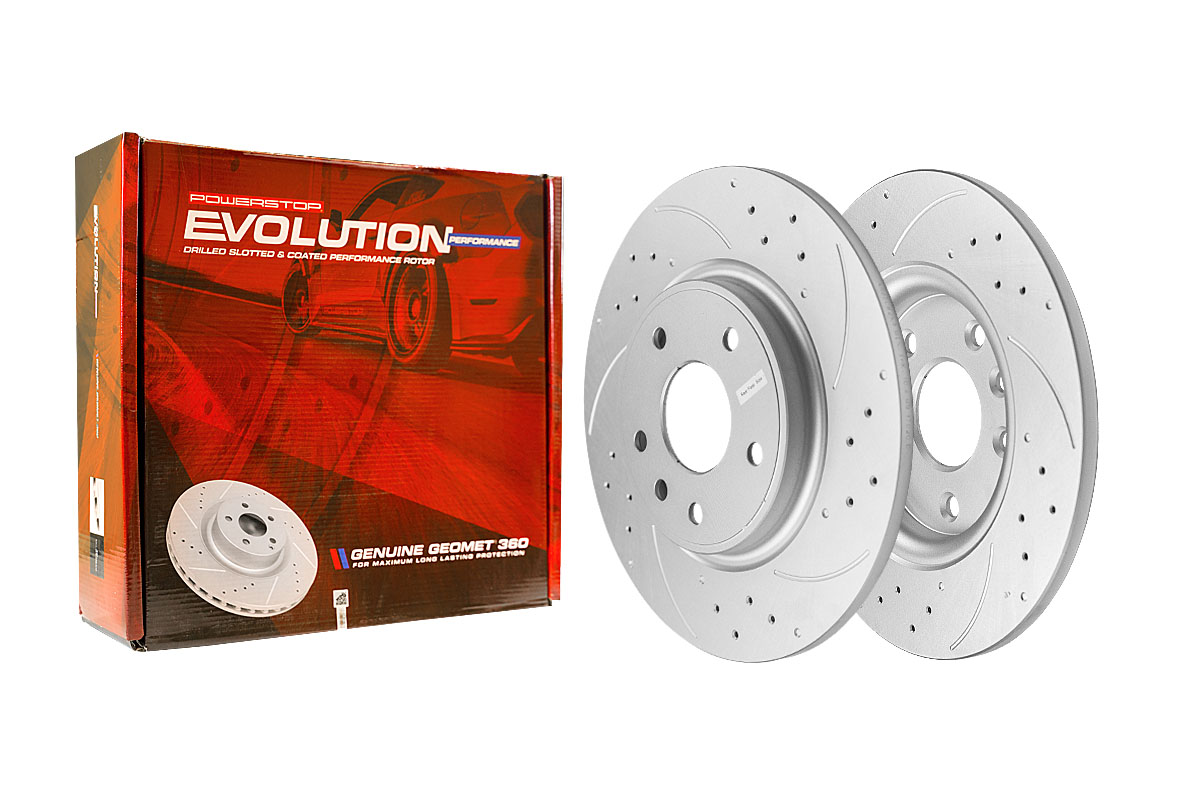 Задний тормозной диск Evolution с перфорацией и насечками, в покрытии GEOMET