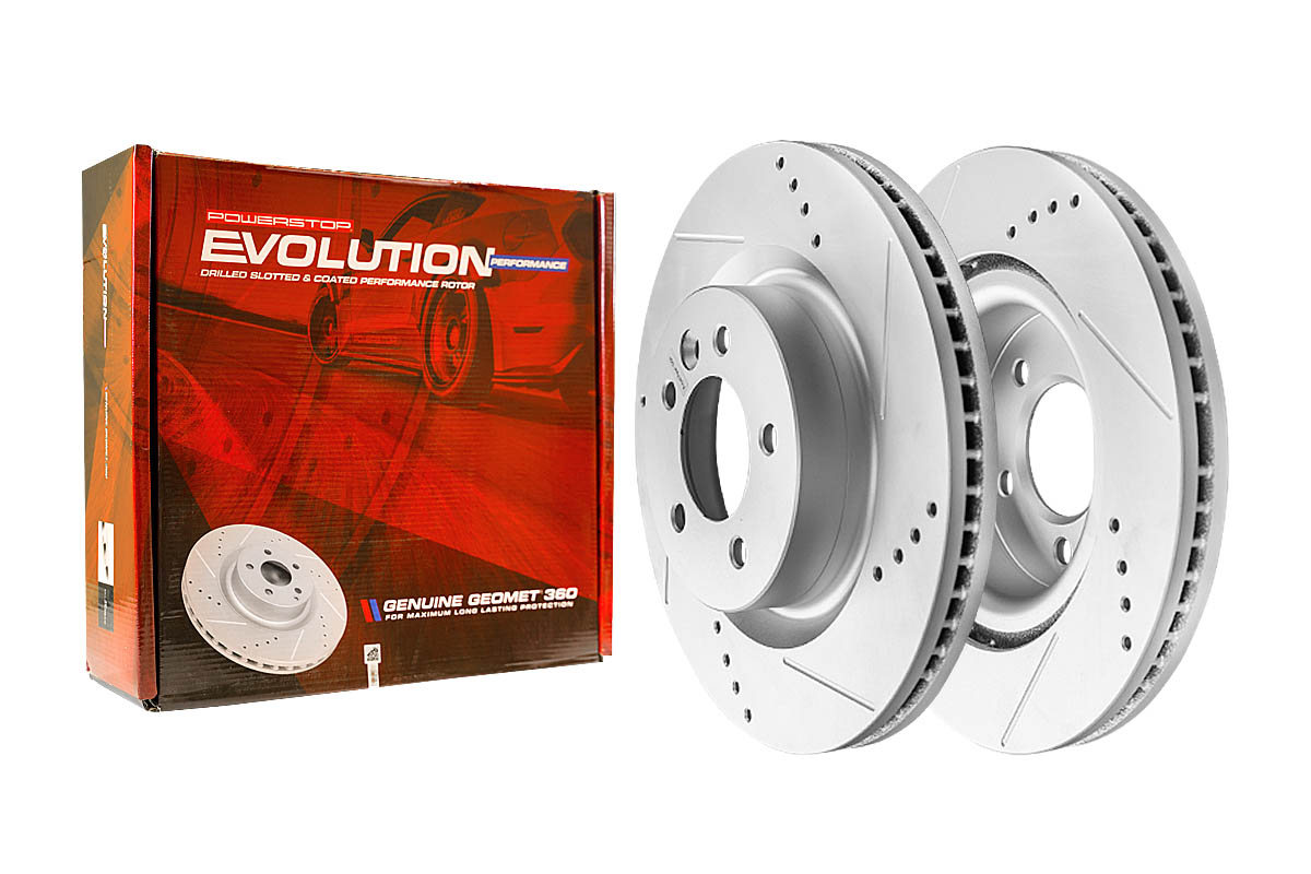 Передний тормозной диск Evolution с перфорацией и насечками в покрытии GEOMET для Land Rover Discovery III