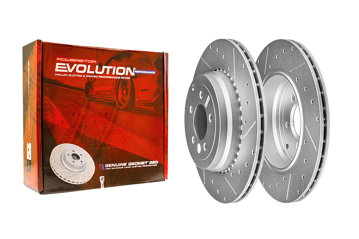 Задний тормозной диск Evolution с перфорацией и насечками, в покрытии GEOMET для Range Rover Sport I
