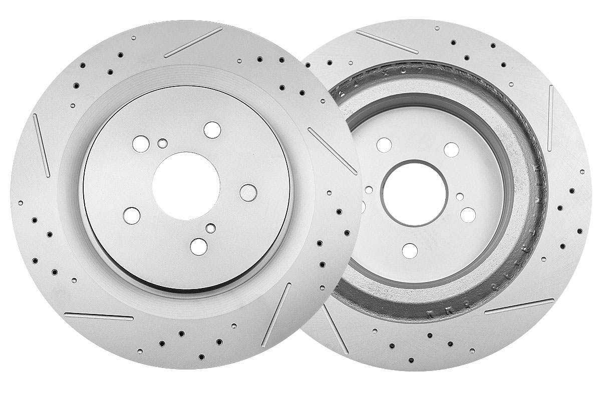 Задний тормозной диск Evolution с перфорацией и насечками, в покрытии GEOMET