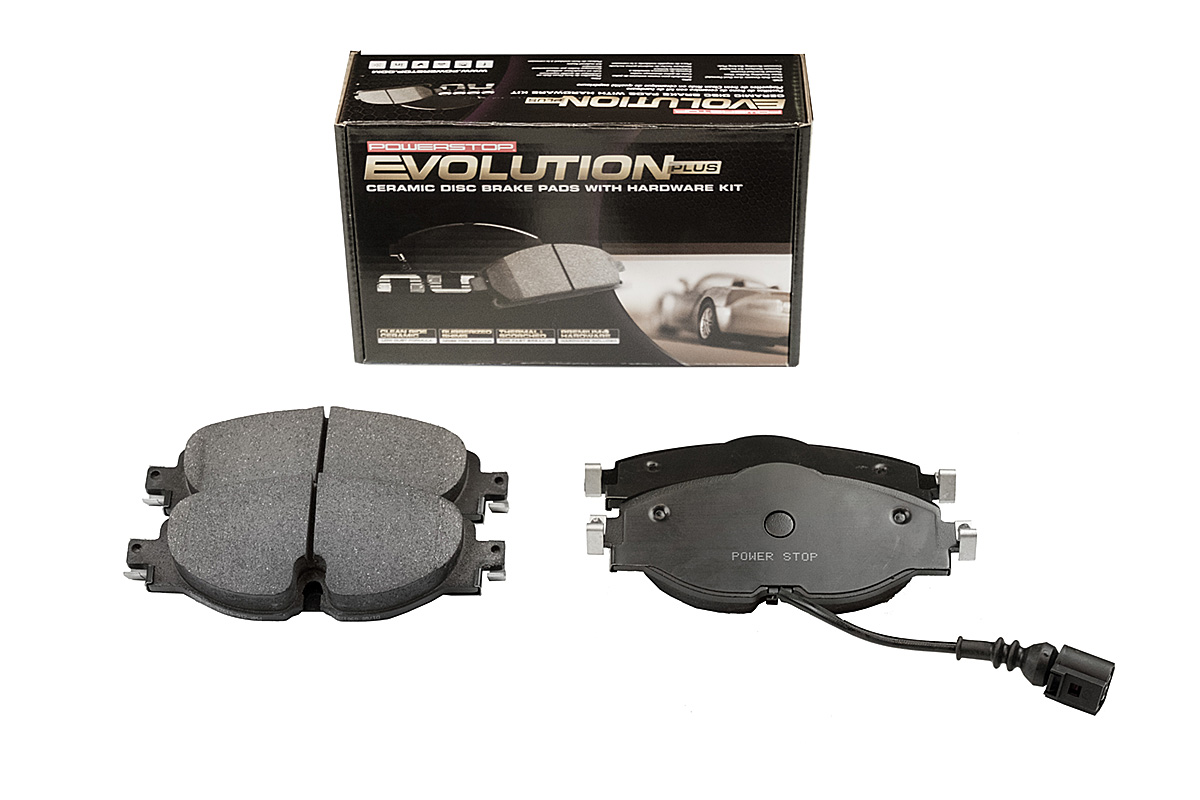 Передние керамические колодки Evolution PLUS Z17 для Audi A3 (8V/8Y), Q3 (F3), Volkswagen Golf VII/VIII, Passat B8 2014+, Tiguan II 2016+, Skoda Karoq 2017+, Kodiaq 2016+, Octavia III/IV, Superb III