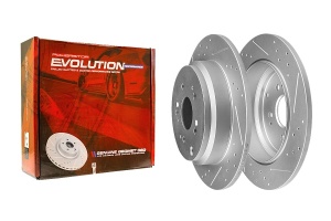 Задний тормозной диск Evolution с перфорацией и насечками, в покрытии GEOMET для Acura MDX, Honda Odyssey, Pilot