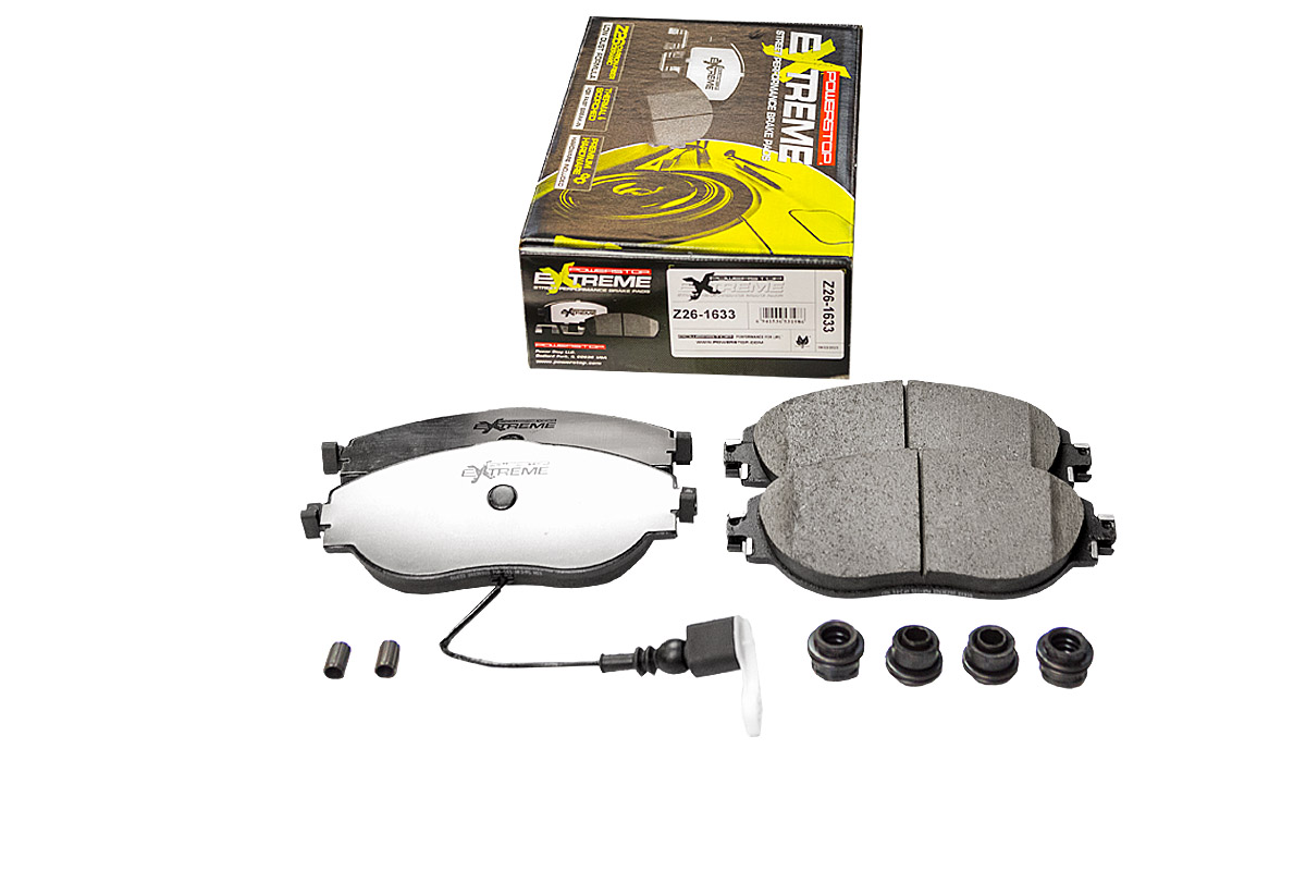 Передние керамические колодки Extreme Street Performance Z26 для Audi A3 (8V/8Y), Q3 (F3), Volkswagen Golf VII/VIII, Passat B8 2014+, Tiguan II 2016+, Skoda Kodiaq 2016+, Octavia III/IV, Superb III