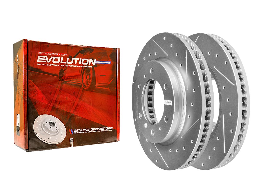 Передний тормозной диск Evolution с перфорацией и насечками, в покрытии GEOMET для Great Wall Poer, Tank 300