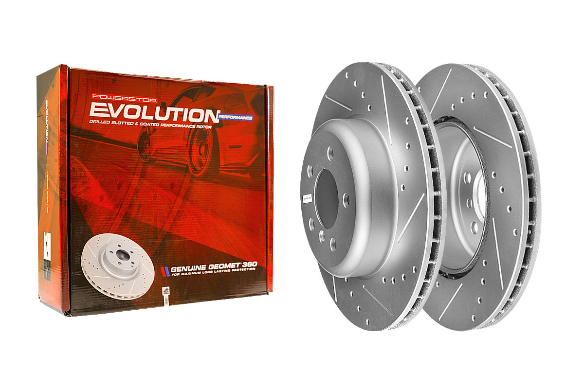 Задний тормозной диск Evolution с перфорацией и насечками, в покрытии GEOMET для BMW 3 (F30/F34), 4 (F32/F33/F36)