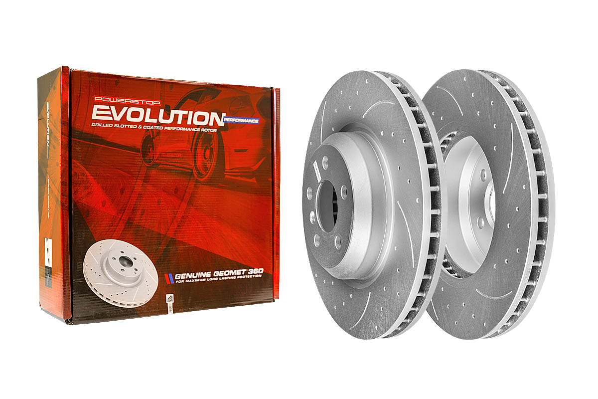 Передний тормозной диск Evolution с перфорацией и насечками, в покрытии GEOMET для BMW 3 (G2x), 4 (G22/G23), 5 (G30/G31), 6 (G32), 7 (G11/G12), X3 (G01), X4 (G02), X5 (G05)