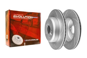 Задний левый тормозной диск Evolution с перфорацией и насечками, в покрытии GEOMET