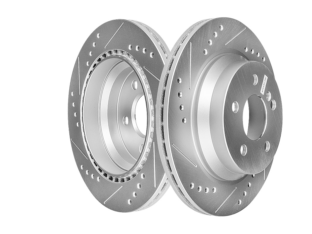 Задний тормозной диск Evolution с перфорацией и насечками в покрытии GEOMET для Mercedes-Benz E-Класс, GLK-Класс, GLS