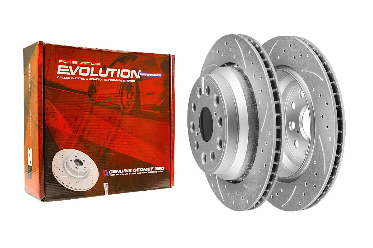 Задний тормозной диск Evolution с перфорацией и насечками, в покрытии GEOMET для Lexus LS