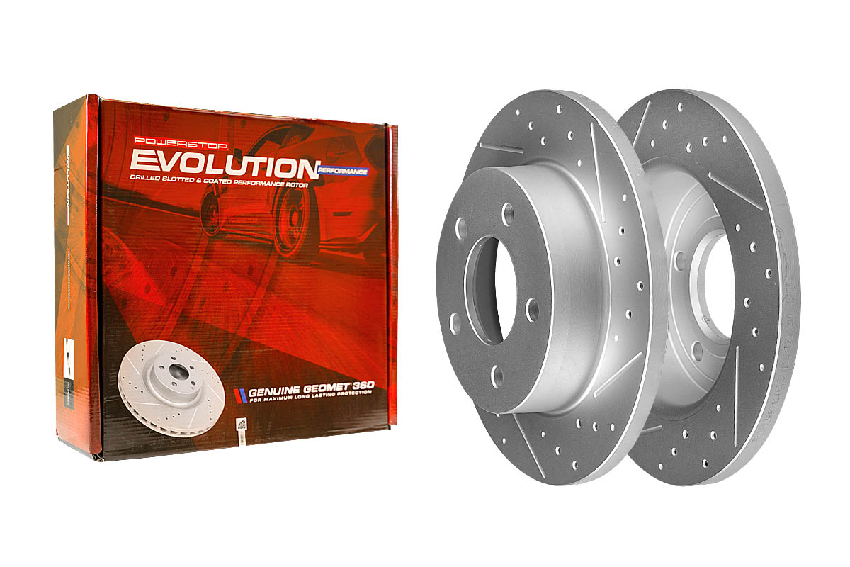 Задний тормозной диск Evolution с перфорацией и насечками, в покрытии GEOMET для Mazda 3