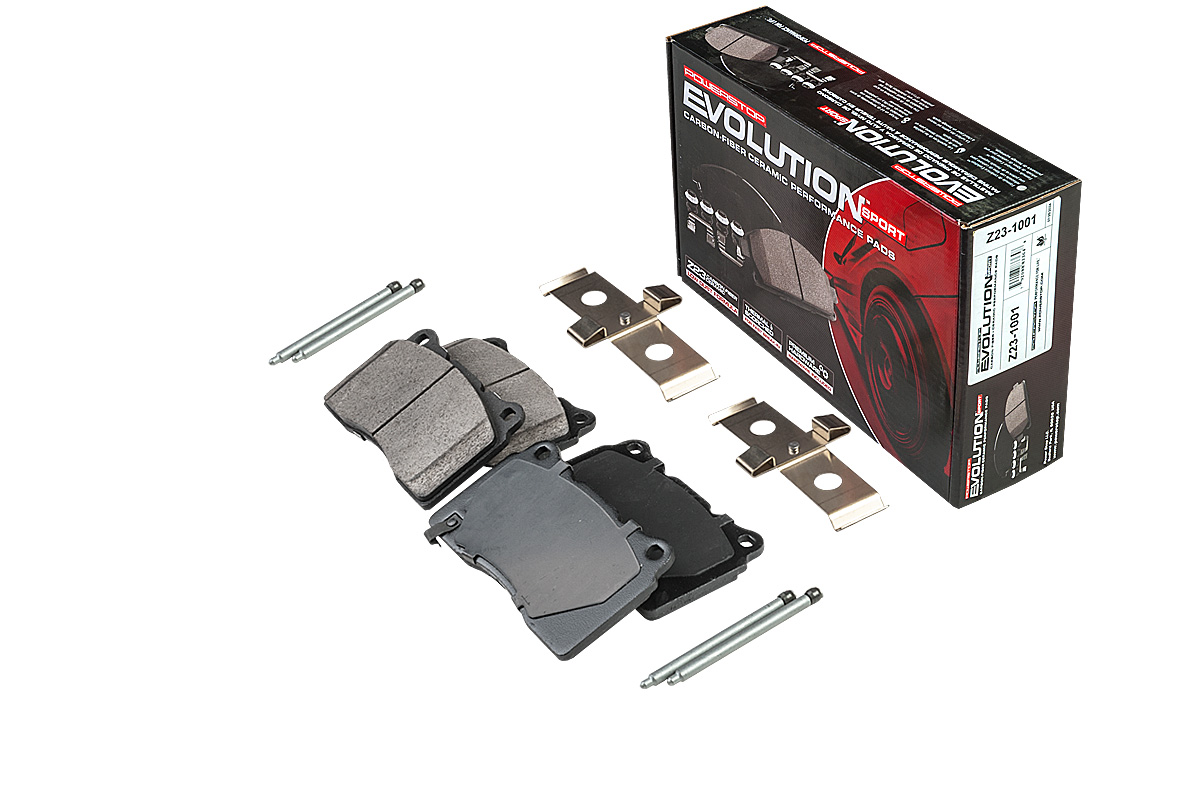 Передние керамические колодки Evolution Sport Z23 для Cadillac, Chevrolet, Ford, Mitsubishi, Opel, Subaru, Tesla
