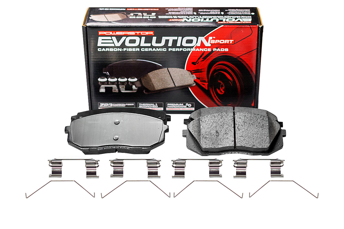 Передние керамические колодки Evolution Sport Z23 для Hyundai Sonata VII, Tucson III, Kia Cerato, Optima, Proceed, Seltos, Soul, Sportage