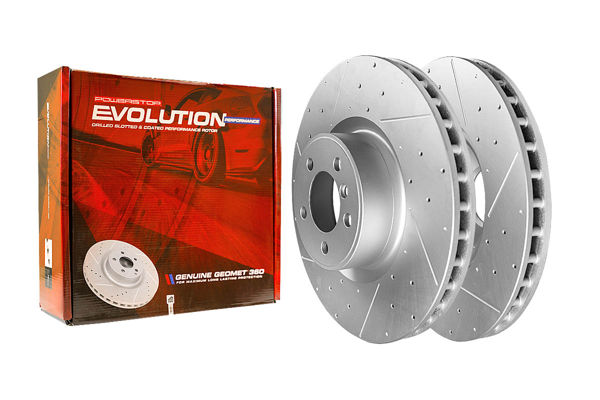 Передний тормозной диск Evolution с перфорацией и насечками в покрытии GEOMET для Range Rover III