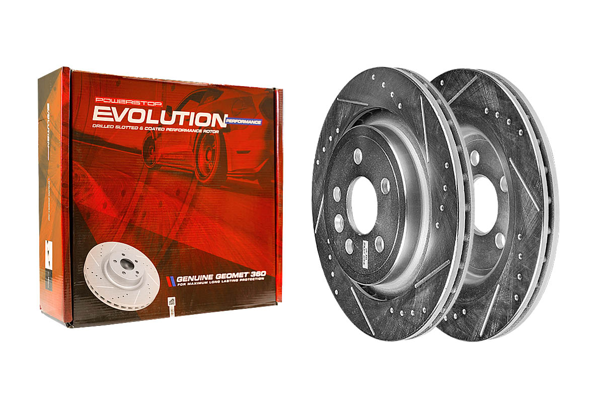 Задний тормозной диск Evolution с перфорацией и насечками, в покрытии GEOMET для Volvo S60 II, S80 II, V60 I, V70 III, XC70 II