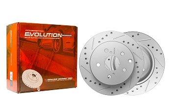 Задний тормозной диск Evolution с перфорацией и насечками в покрытии GEOMET для Toyota RAV4 (XA40)