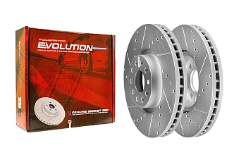 Передний тормозной диск Evolution с перфорацией и насечками, в покрытии GEOMET для Volkswagen Atlas, Teramont