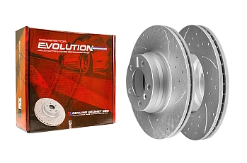 Передний тормозной диск Evolution с перфорацией и насечками, в покрытии GEOMET для BMW 2, 3, 4 серии