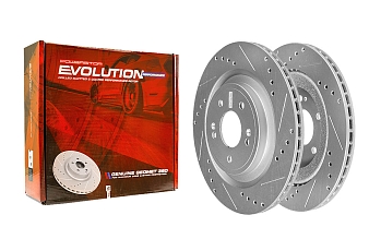 Задний тормозной диск Evolution с перфорацией и насечками, в покрытии GEOMET для Hyundai Santa Fe, Kia Sorento