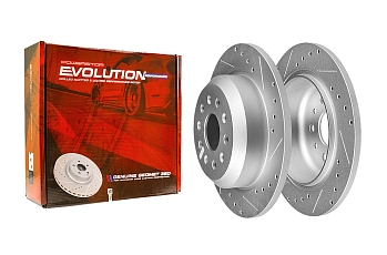 Задний тормозной диск Evolution с перфорацией и насечками, в покрытии GEOMET для Jeep Wrangler (JL)