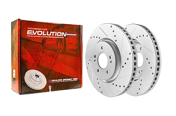 Передний тормозной диск Evolution с перфорацией и насечками в покрытии GEOMET для Hyundai Tucson IV, Kia Sportage V