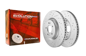 Передний тормозной диск Evolution с перфорацией и насечками в покрытии GEOMET для Volvo XC90 до 2014 (336 мм)