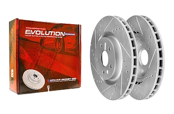 Передний тормозной диск Evolution с перфорацией и насечками в покрытии GEOMET для Chevrolet Camaro 2009-2015