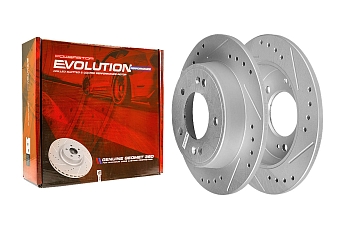 Задний тормозной диск Evolution с перфорацией и насечками, в покрытии GEOMET для Hyundai Creta, Elantra, i30, Kia Ceed, Cerato, Proceed, Seltos, Soul