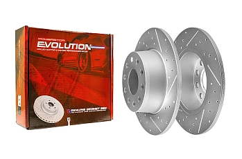 Задний тормозной диск Evolution с перфорацией и насечками, в покрытии GEOMET для Audi Q2, Skoda Karoq, Octavia, Volkswagen Taos, Jetta
