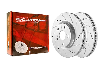 Передний тормозной диск Evolution с перфорацией и насечками в покрытии GEOMET для Toyota RAV4 (XA40)