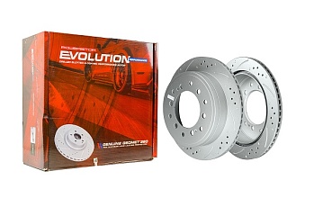 Задний тормозной диск Evolution с перфорацией и насечками, в покрытии GEOMET для Toyota 4 RUNNER GRN280L