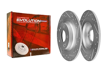 Задний тормозной диск Evolution с перфорацией и насечками, в покрытии GEOMET для Citroen C3 Aircross, C4 Aircross, Mitsubishi ASX, Eclipse Cross, Outlander, Peugeot 4008