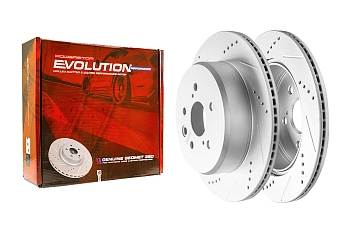 Задний тормозной диск Evolution с перфорацией и насечками, в покрытии GEOMET для Lexus IS, GS, Toyota Crown