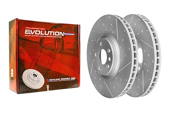 Передний тормозной диск Evolution с перфорацией и насечками, в покрытии GEOMET для Volvo C40 539