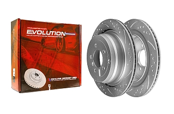 Задний тормозной диск Evolution с перфорацией и насечками, в покрытии GEOMET для Range Rover III (L322), 2002-2012