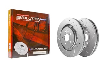 Передний тормозной диск Evolution с перфорацией и насечками в покрытии GEOMET для Lincoln MKS LE