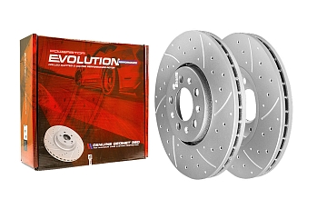 Передний тормозной диск Evolution с перфорацией и насечками в покрытии GEOMET для Audi A1, A3, SEAT Leon, Skoda Octavia, Rapid, Roomster, Volkswagen Golf