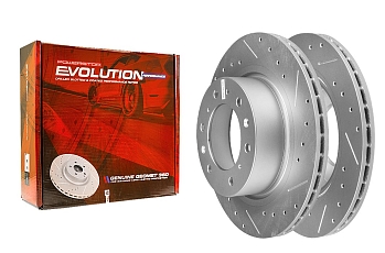 Задний тормозной диск Evolution с перфорацией и насечками, в покрытии GEOMET для Great Wall Poer,Tank 300, 500