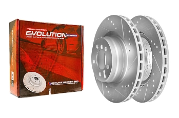 Передний тормозной диск Evolution с перфорацией и насечками, в покрытии GEOMET для Range Rover III