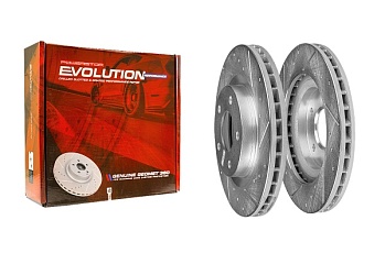 Передний тормозной диск Evolution с перфорацией и насечками в покрытии GEOMET для Mitsubishi LANCER CY4A