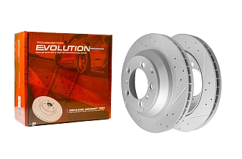 Задний тормозной диск Evolution с перфорацией и насечками в покрытии GEOMET для Porsche Cayenne 2017+ (правый)