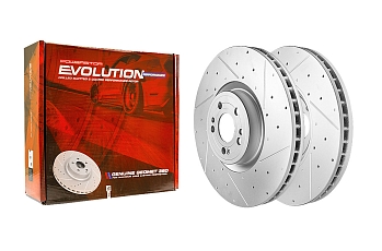 Передний тормозной диск Evolution с перфорацией и насечками в покрытии GEOMET для Mercedes-Benz GLE (V167), GLE Coupe (C167), GLS (X167)