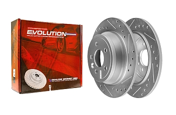 Задний тормозной диск Evolution с перфорацией и насечками, в покрытии GEOMET для Land Rover Freelander (L359) 2006-2014