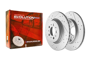Задний тормозной диск Evolution с перфорацией и насечками в покрытии GEOMET для Volvo XC90 до 2014