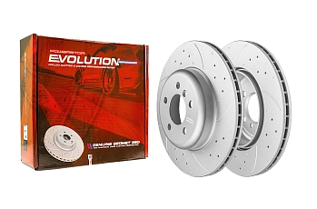 Передний тормозной диск Evolution с перфорацией и насечками в покрытии GEOMET для BMW X5 (E70, F15), X6 (E71, F16)