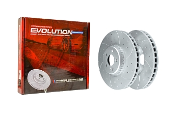Передний тормозной диск Evolution с перфорацией и насечками в покрытии GEOMET для Mercedes-Benz C-Класс W205, CLS C257, E-Класс W213, GLC X253