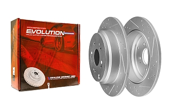 Задний тормозной диск Evolution с перфорацией и насечками, в покрытии GEOMET для Acura MDX, Honda Odyssey, Pilot