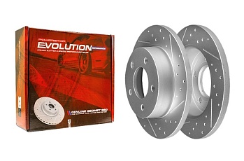 Задний тормозной диск Evolution с перфорацией и насечками, в покрытии GEOMET для Mazda MAZDA 3 BK