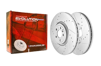 Передний тормозной диск Evolution с перфорацией и насечками в покрытии GEOMET для Jaguar F-Pace, I-Pace, XE, XF, Range Rover Velar
